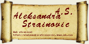 Aleksandra Strainović vizit kartica